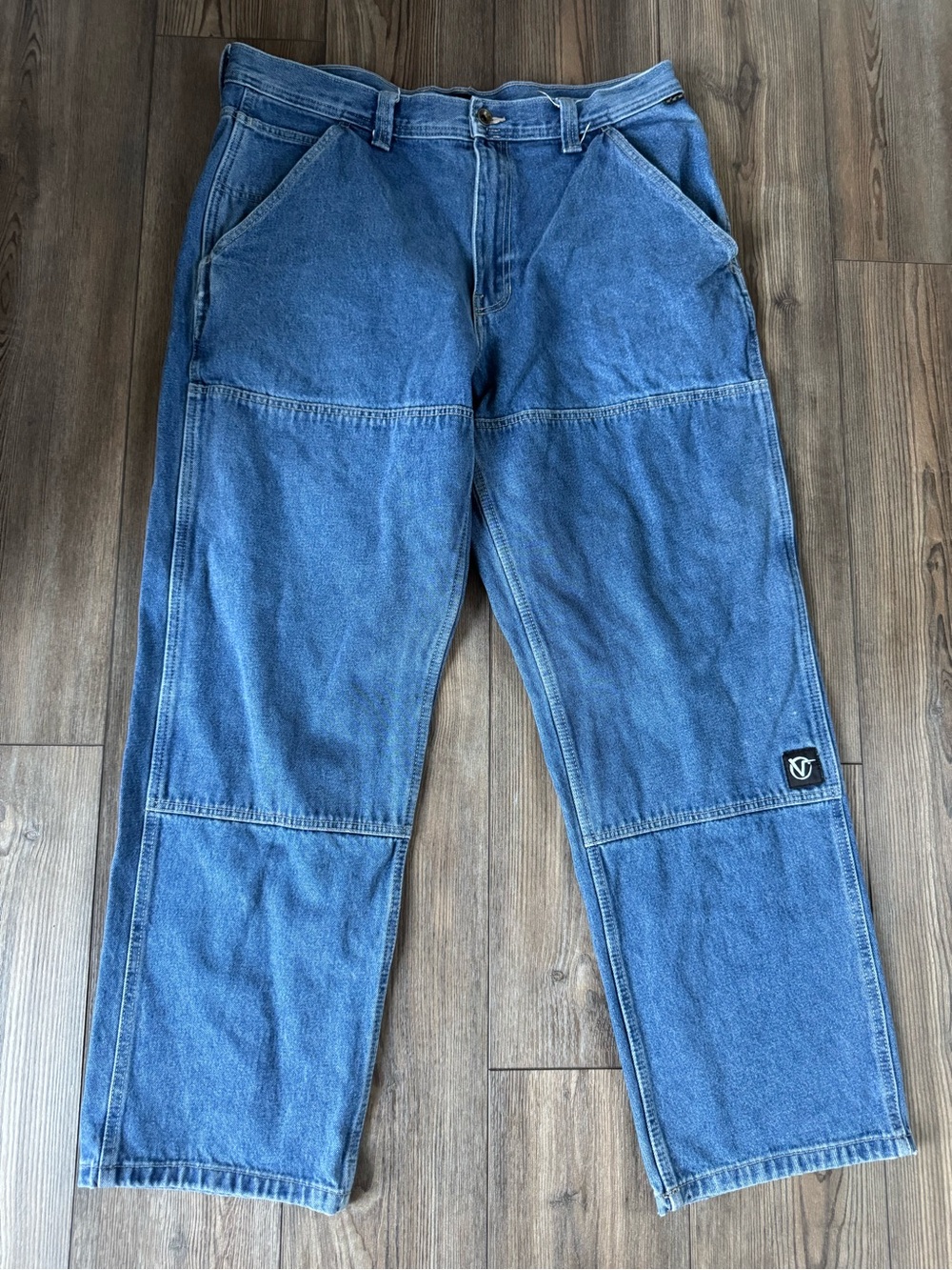 Vans Relaxed Blue Denim Utility Jeans Loose Fit Double Knee Rowan